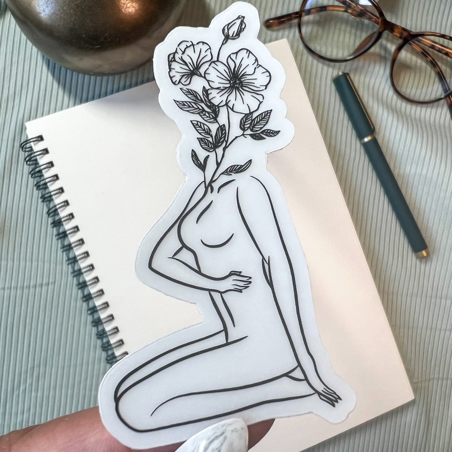 Sitting Flower Head Sticker