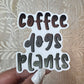 Coffee Dogs Plants Sticker