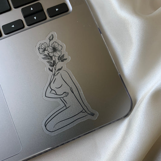 Sitting Flower Head Sticker