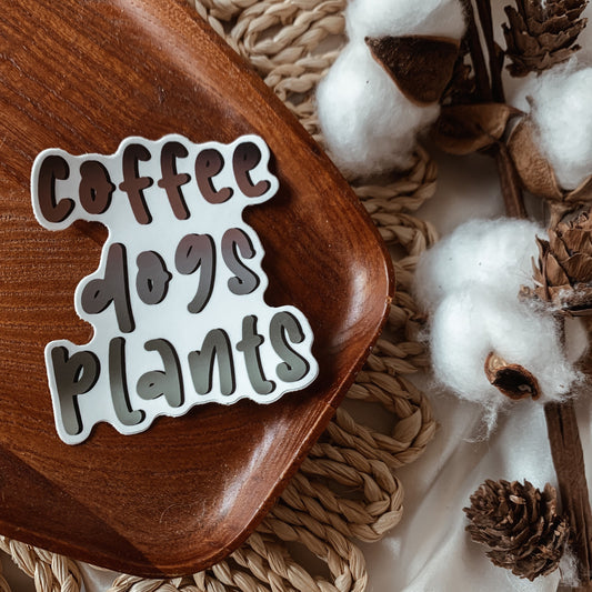 Coffee Dogs Plants Sticker